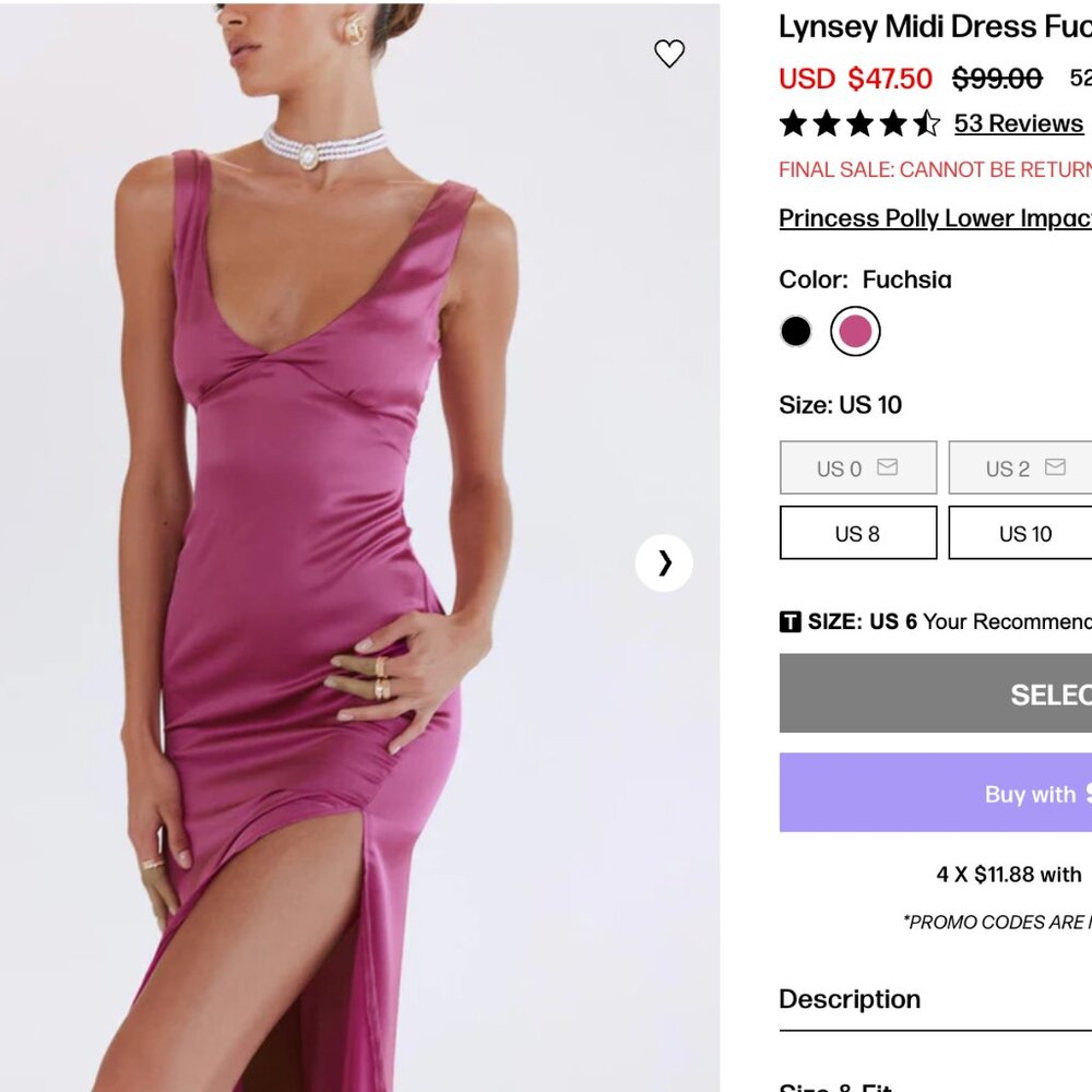 Princess Polly- Lynsey Midi Dress Fuchsia
